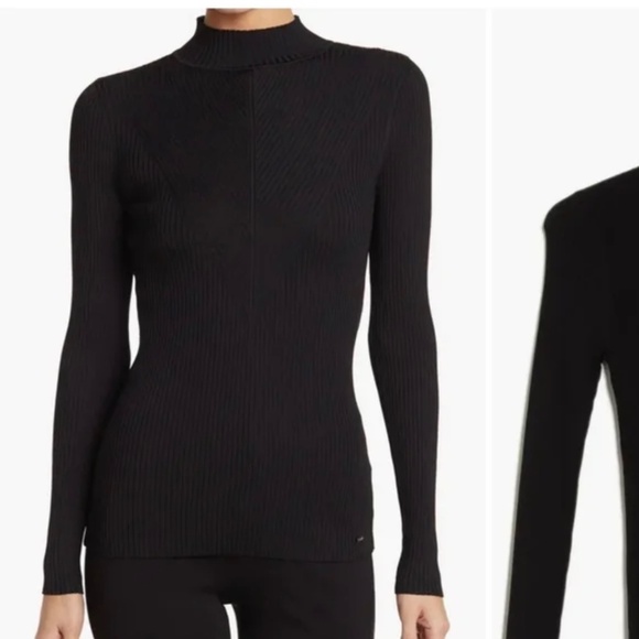 NWT Elie Saab ribbed black turtle neck sweater women's small (006) - Picture 1 of 7